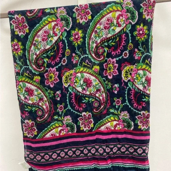 Vera Bradley Soft Fringe Scarf Shawl in Petal Paisley - Picture 1 of 4